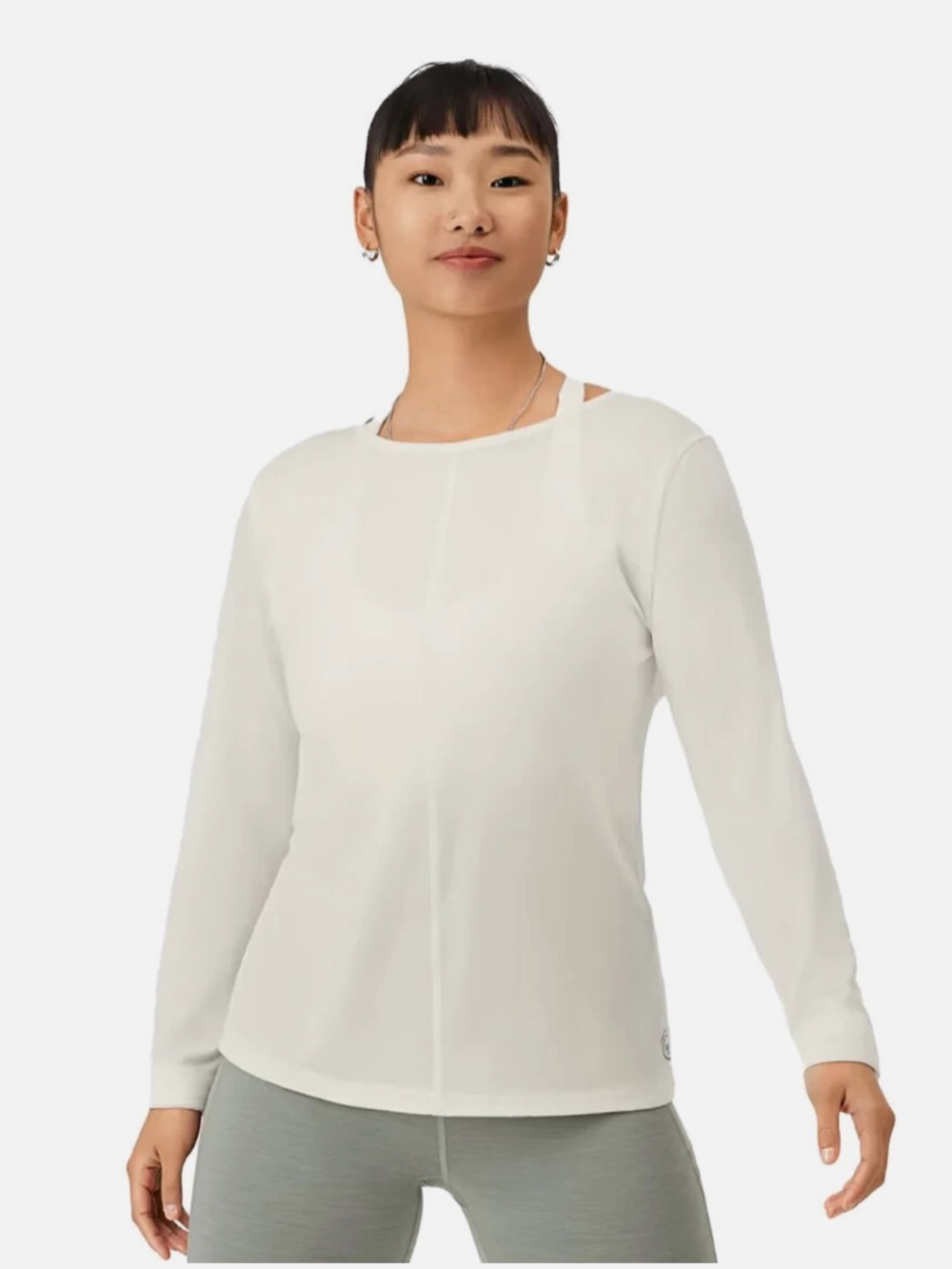 Allbirds Natural Flow Women's Sheer Long Sleeve Crewneck Top in Off White